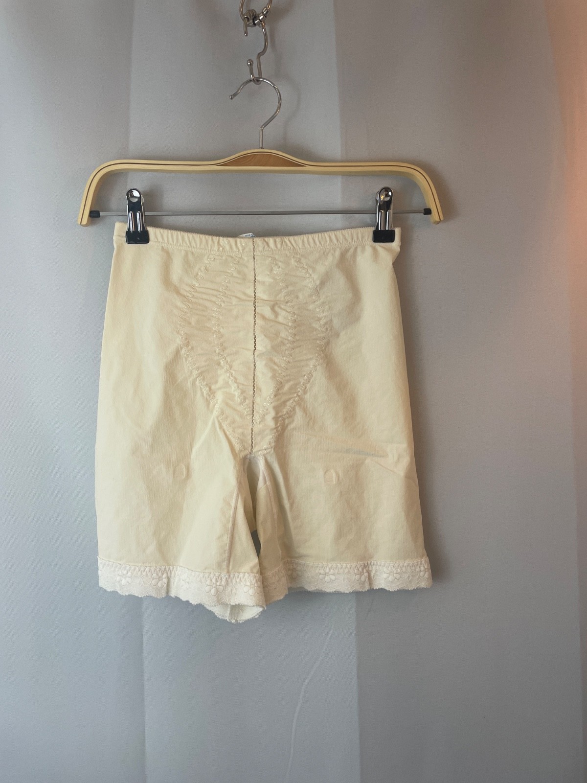 Long Leg Girdle Pinup Shapewear Platex Vintage 1960s Ivory White L