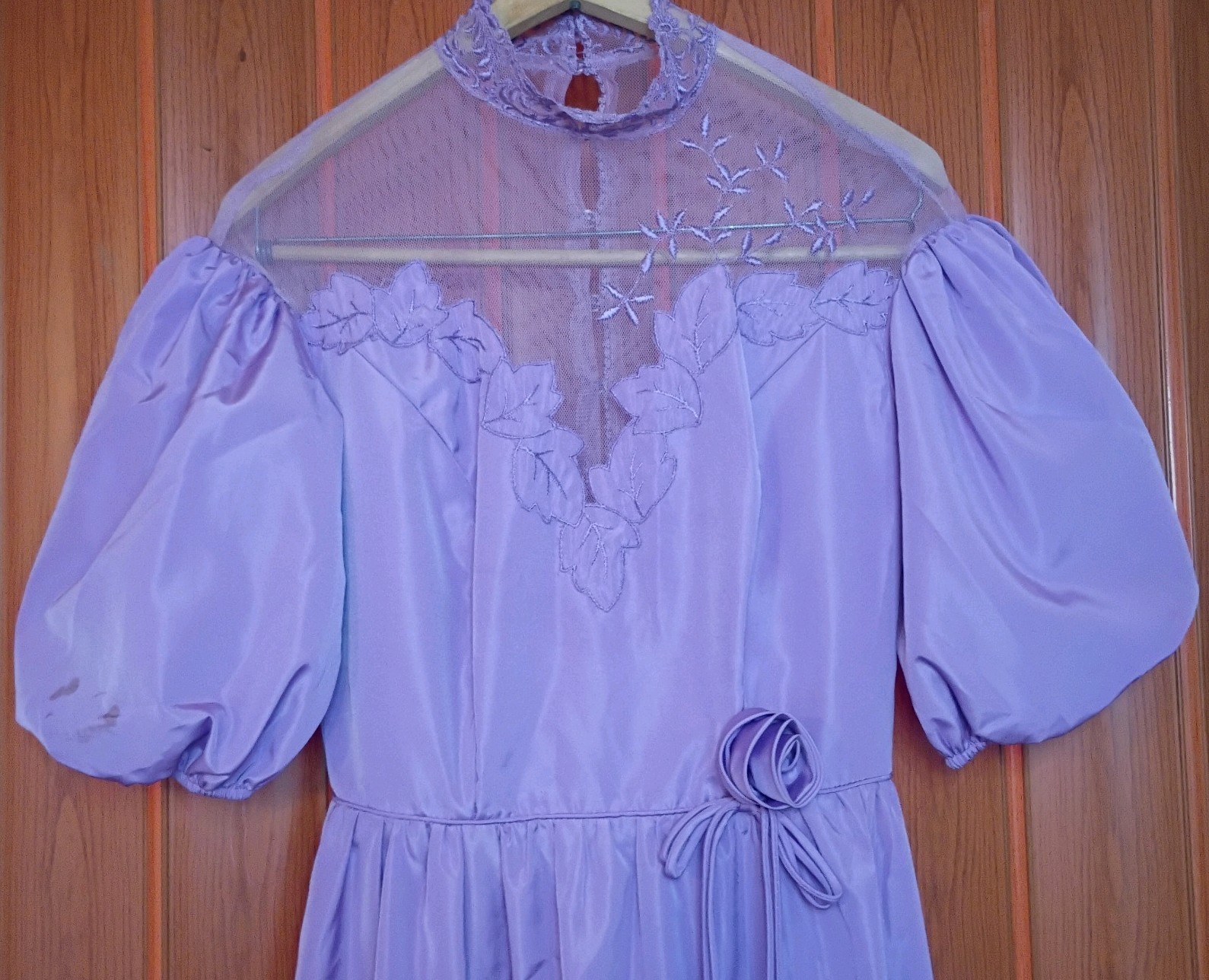 80’s Prom Dress Formal Lavender Puffy Sleeves Floor Length Size M or S?