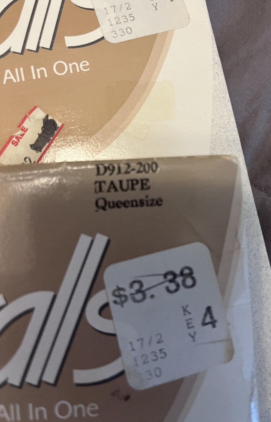Vintage Slenderalls x2 Underalls Pantyhose Sandalfoot Taupe sz Queen No. 330X