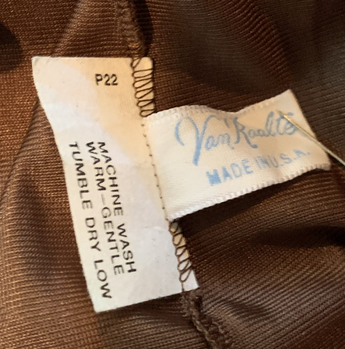 Vtg Van Raalte Chocolate Brown Nylon Full Slip Dress Lace Hem Fairy Grunge Sz 36
