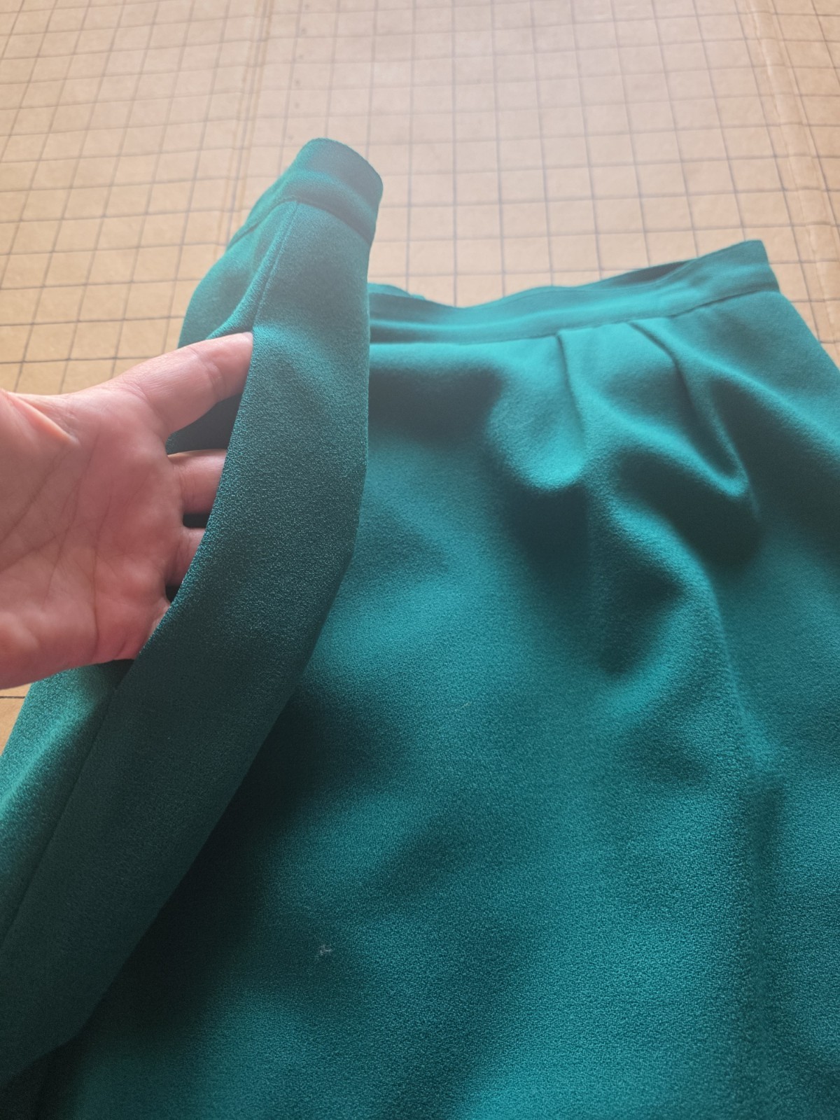 VTG Herbert Grossman Talbots Teal Green 100% Wool Skirt Suit Set Sz 14 Fits M/L