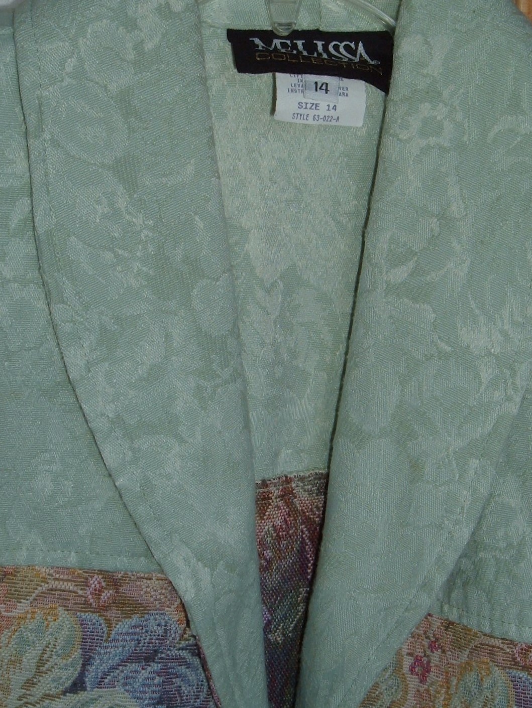 Vtg Jacket 14 Melissa Collection Tapestry brocade floral cottagecore Blazer boho