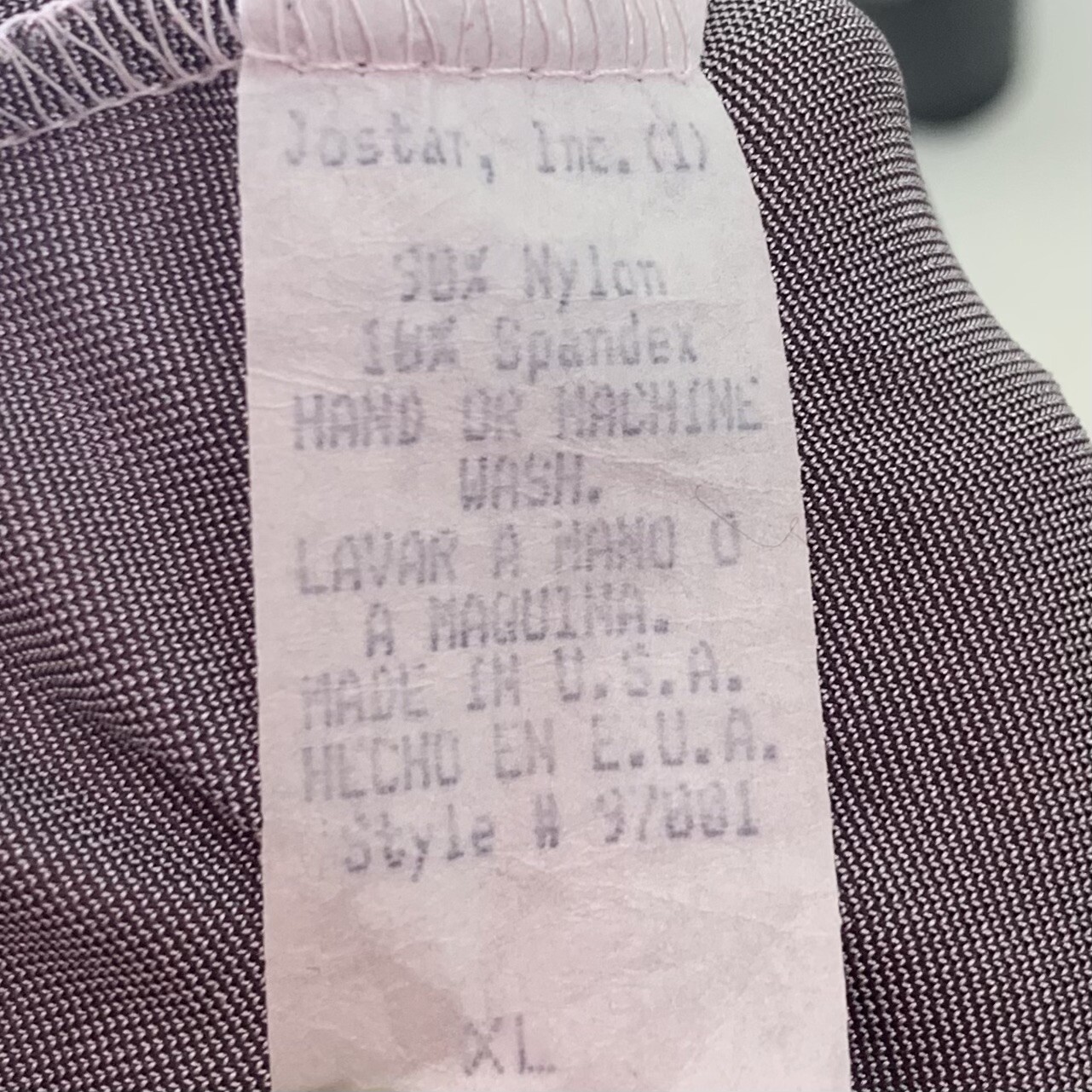 Vintage Pants Size XL Loungewear Light Pink Purple Nylon Stretch Jostar