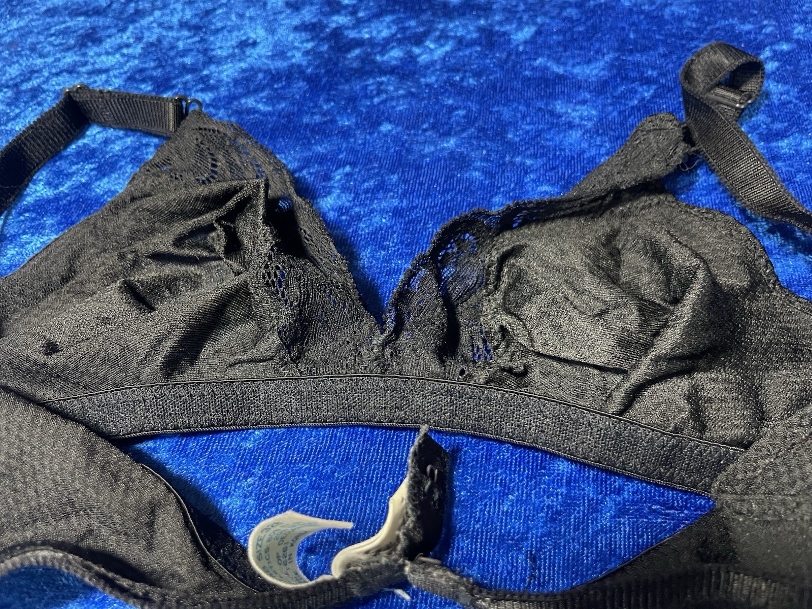 Vintage Ingénue by Spiegal Bra 32b Black Nylon Bralette Pinup Lingerie