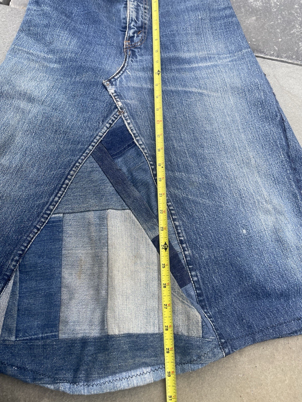 Vintage 1970s Orange Tab Levi’s Big E Custom Jean Skirt Selvedge Denim USA READ