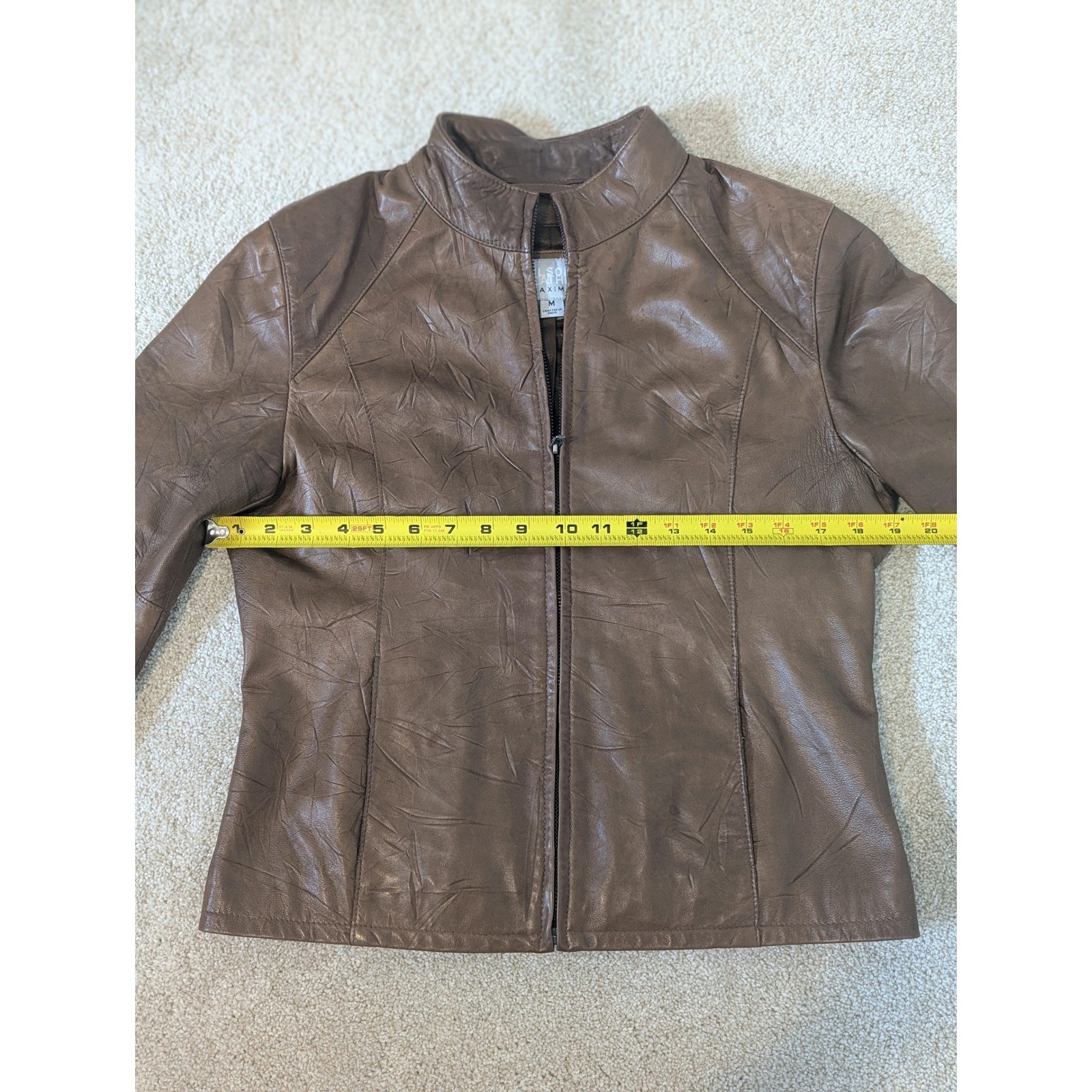 VTG Wilsons Leather Maxima Jacket Women’s Size Medium Brown Bomber Coat 90s GUC