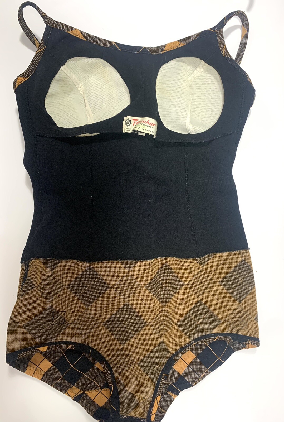 Vtg Helanca 1 Piece Swimsuit Swim Bathing Suit Made In Greece Tucohar Womens