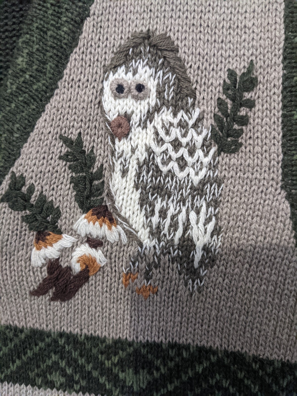 Vintage Northern Reflections Sweater Vest Owls Squirrels Mushrooms Size M