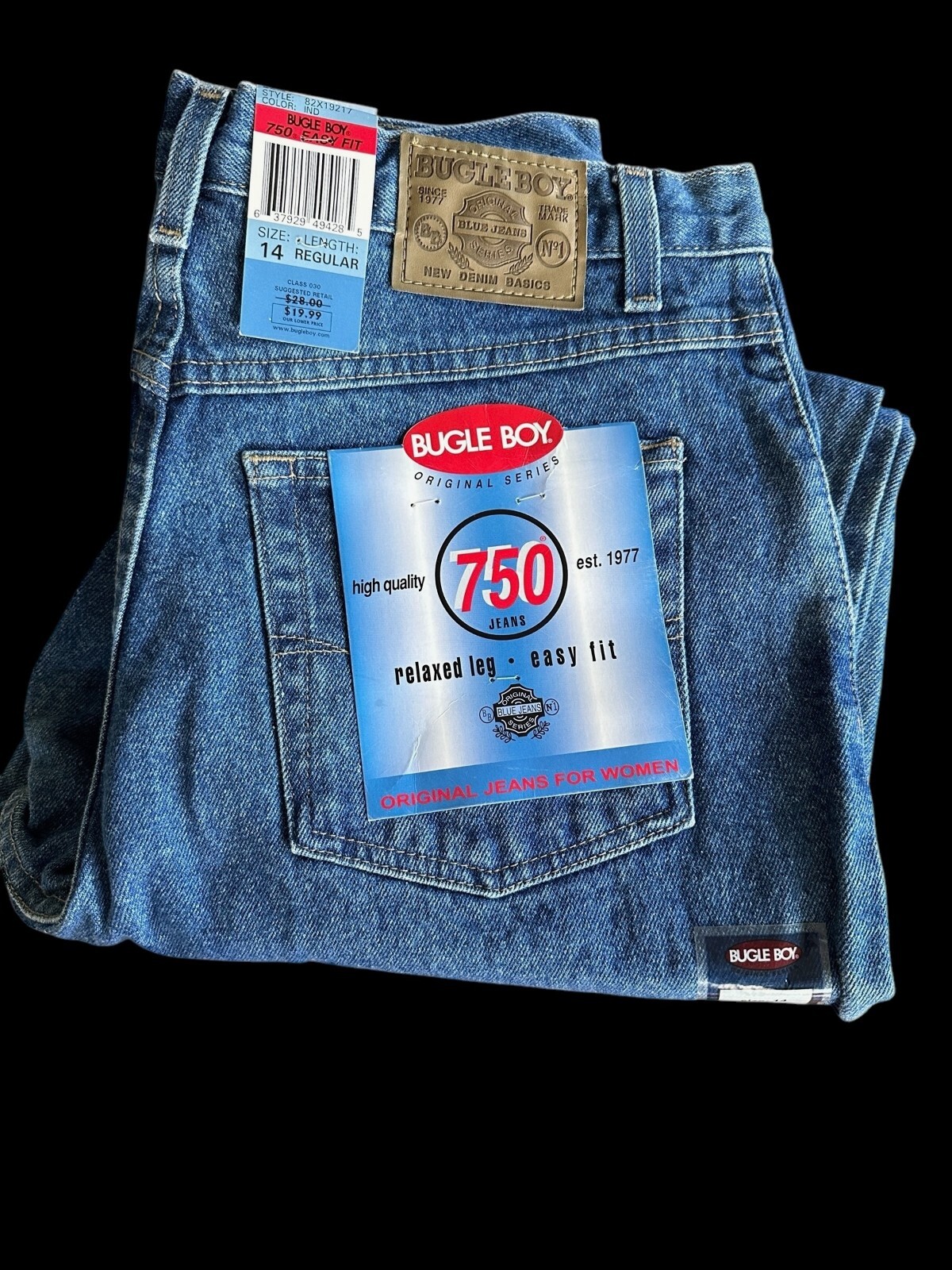Bugle Boy Vintage Deadstock Mom Denim Jeans High Rise 31 x 30 14R 14″ Rise