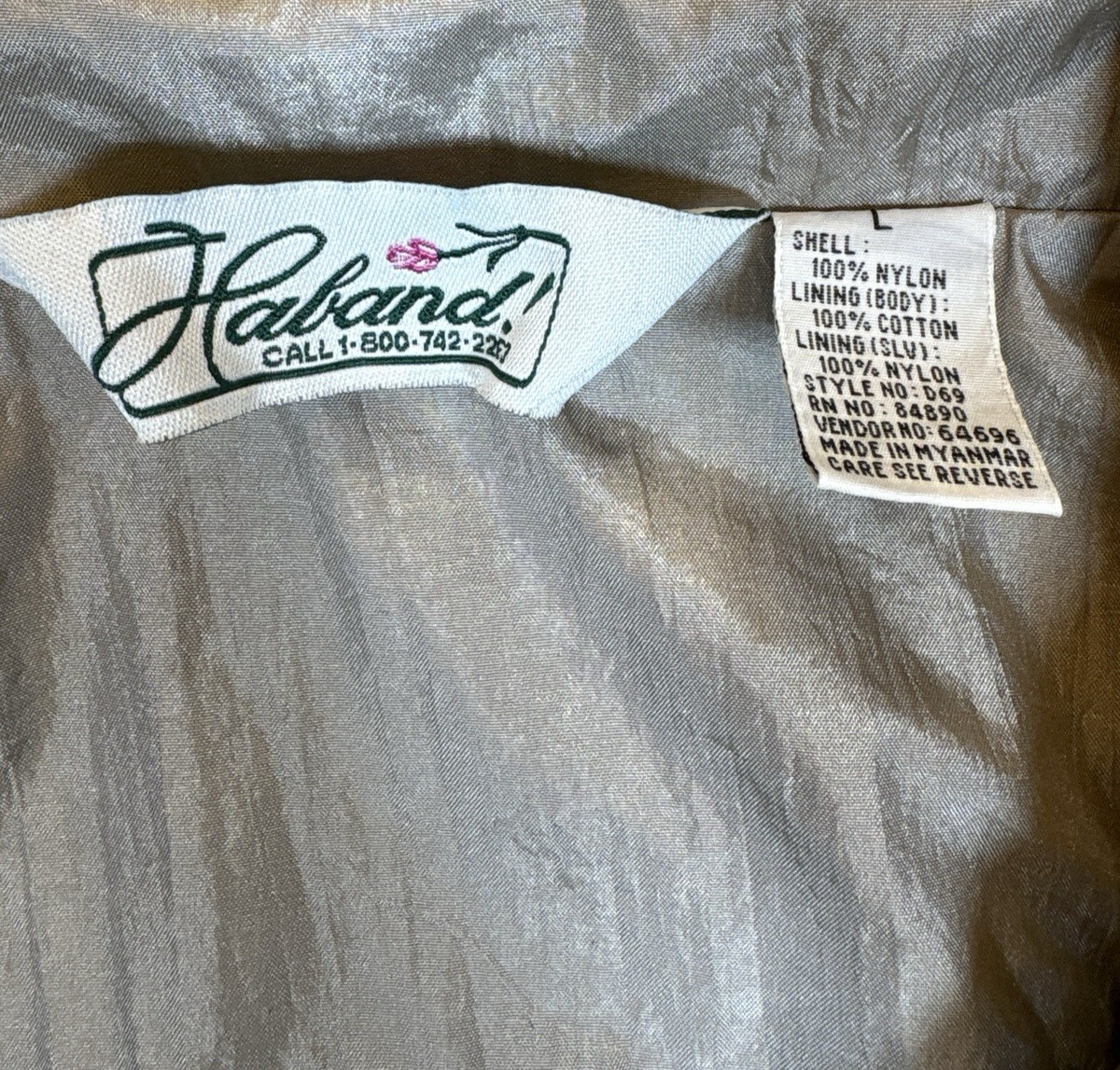Haband 80s Metallic Windbreaker Womens Lightweight Snap Jacket L Gorpcore Sporty