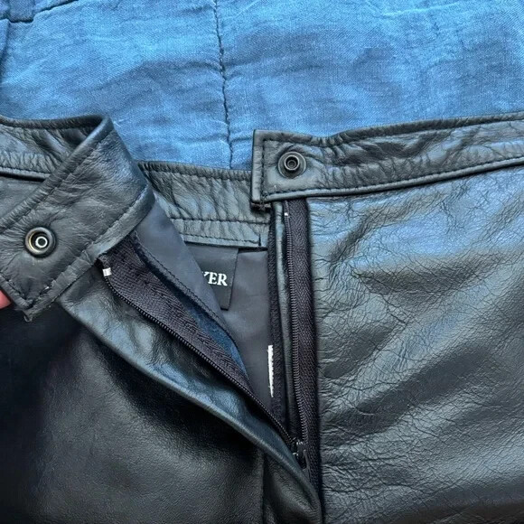 Vintage Whitaker USA 100% Leather Side Lace up Biker-Festival Shorts Size 7/8