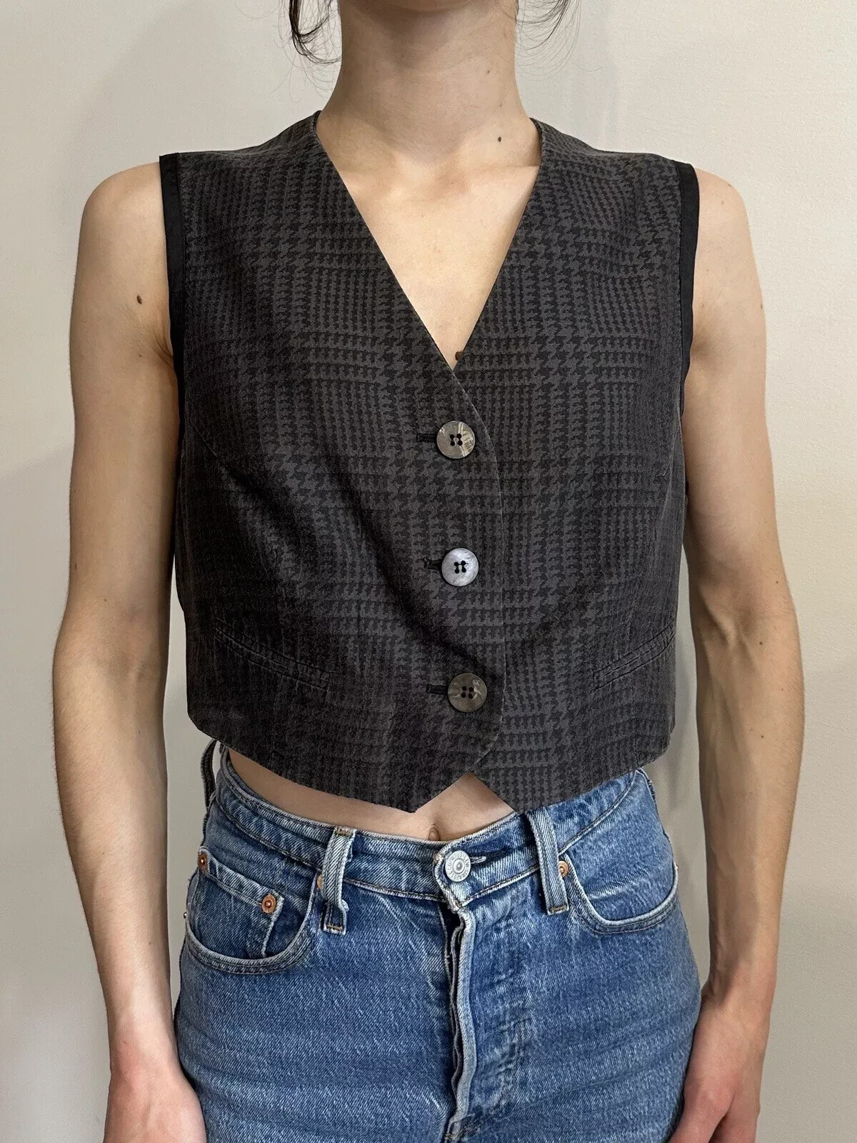 DDP Vintage DRIES VAN NOTEN Womens Silk Cropped Vest Top Rare Size 40