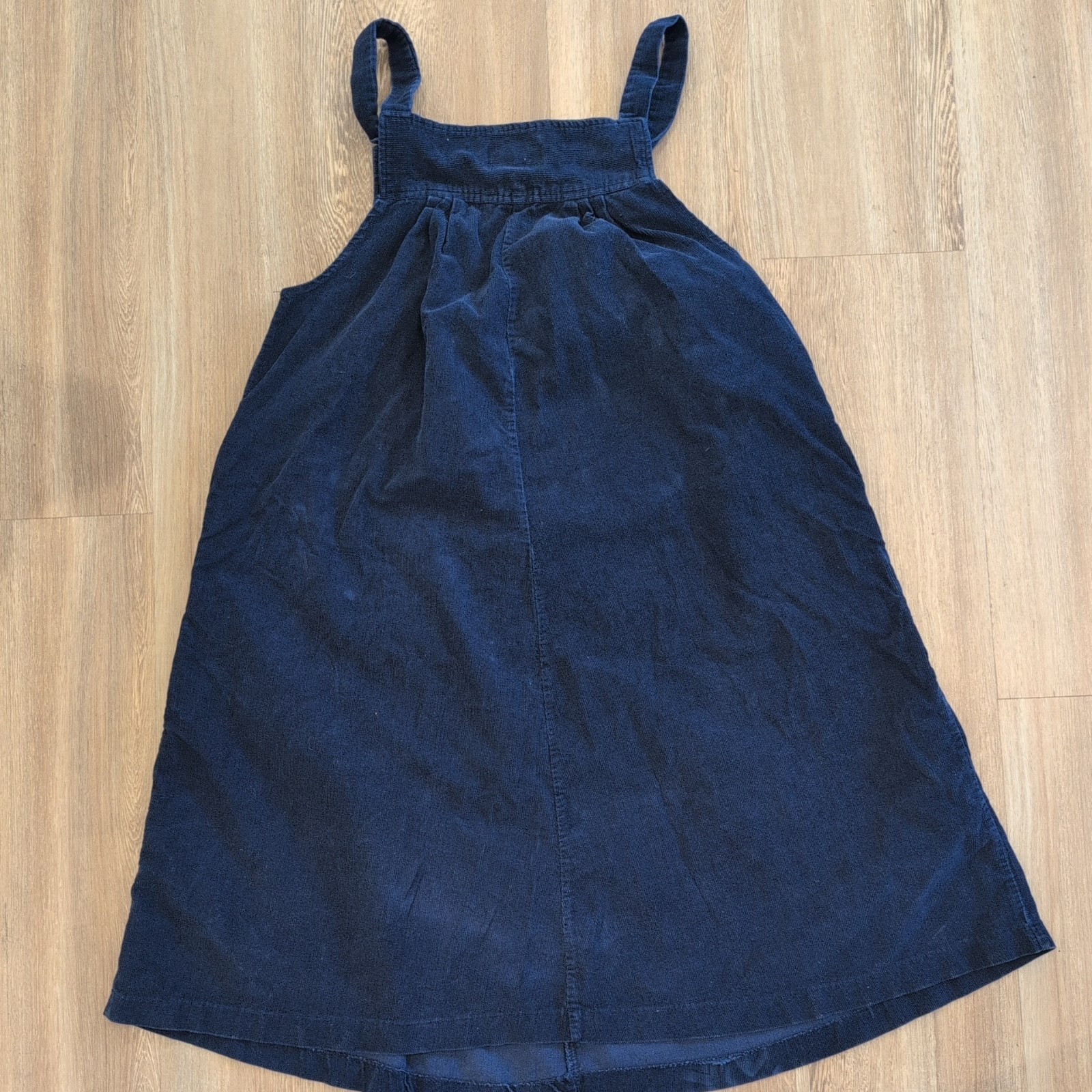 VTG 90s partners Navy Corduroy Midi Pleated Jumper Dress cottage core feminine