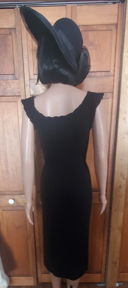 Vtg Elegant 40s 50s Dress & Bolero Wool 2 Piece Rhinestones Lass O Scotland Sm