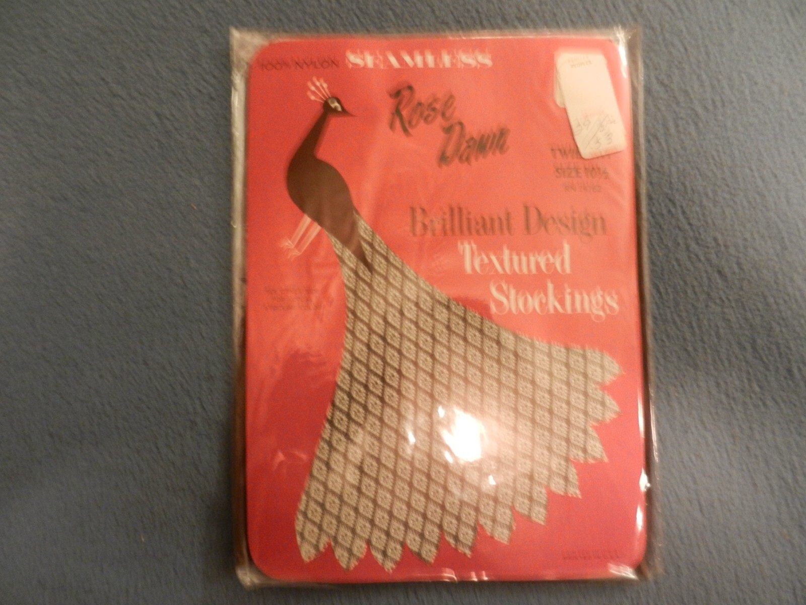 Vintage Rose Dawn Twilight Textured Stockings Size 10 1/2 Seamless