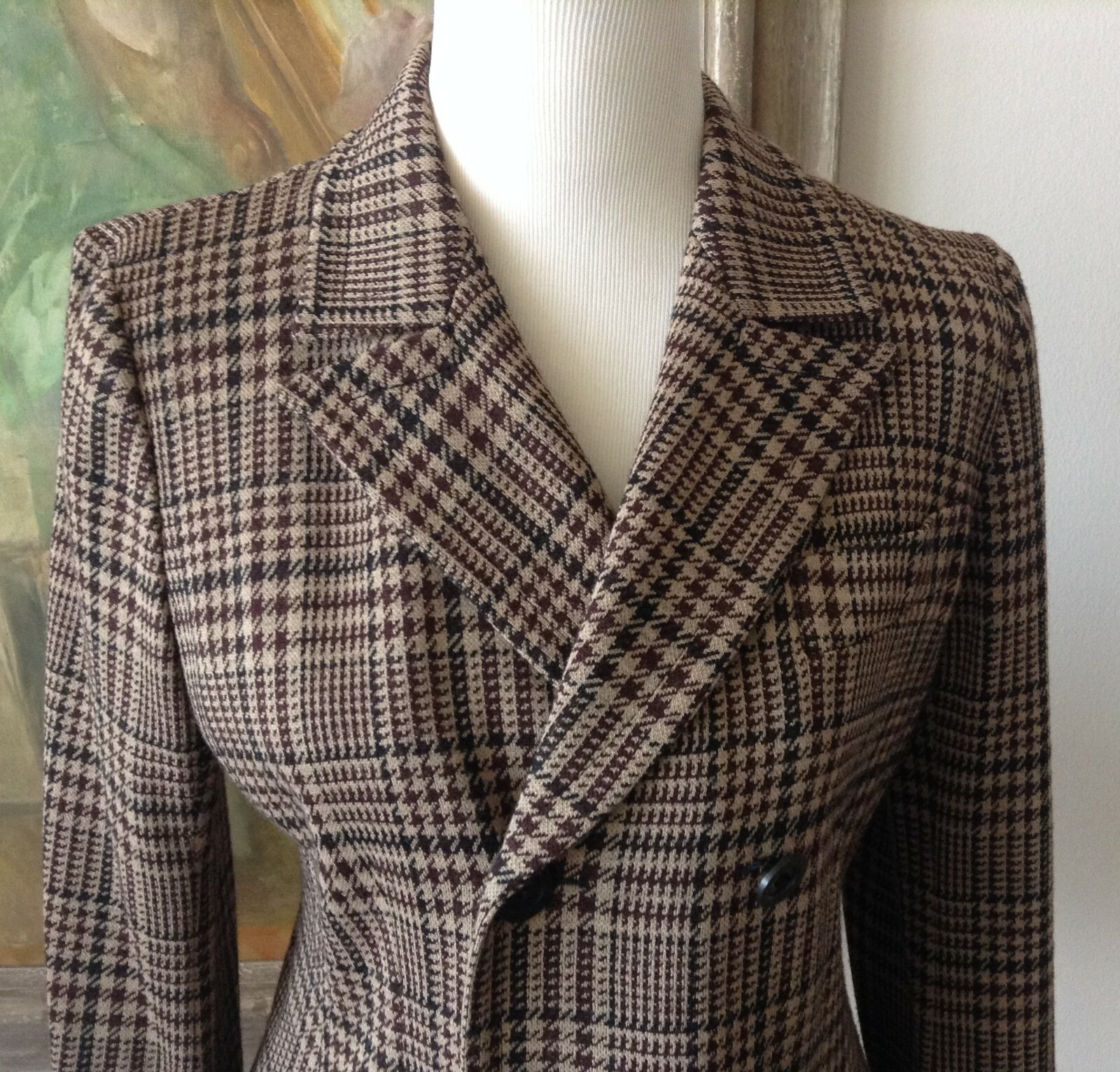 80s SONIA RYKIEL Houndstooth Knit Fitted Blazer/Jacket w/Matching Handbag sz40/8