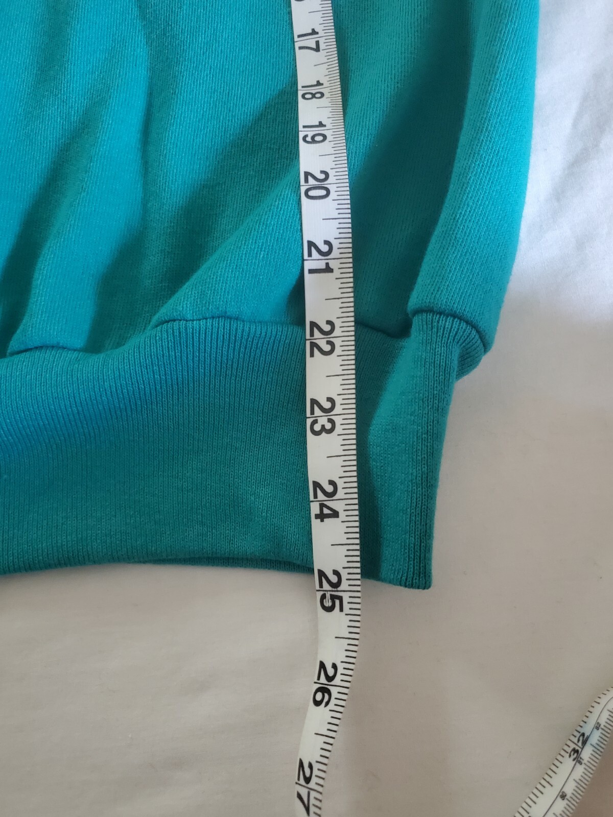 Vintage J.E. Morgan plain Teal blue green M cotton crew neck sweatshirt