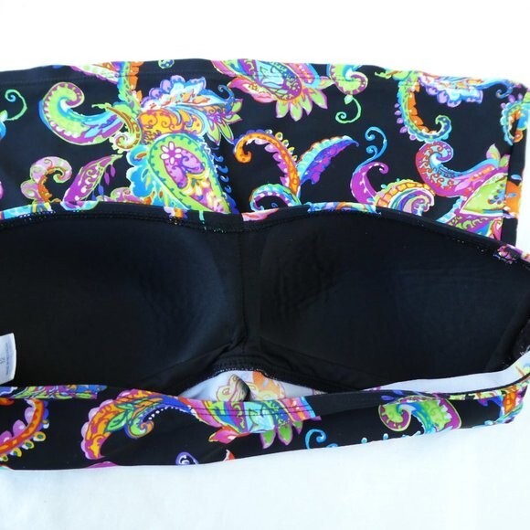 Vintage Mod Paisley Summer Tube Top Twisted Bustier Built In Bra Grunge Fairy 12