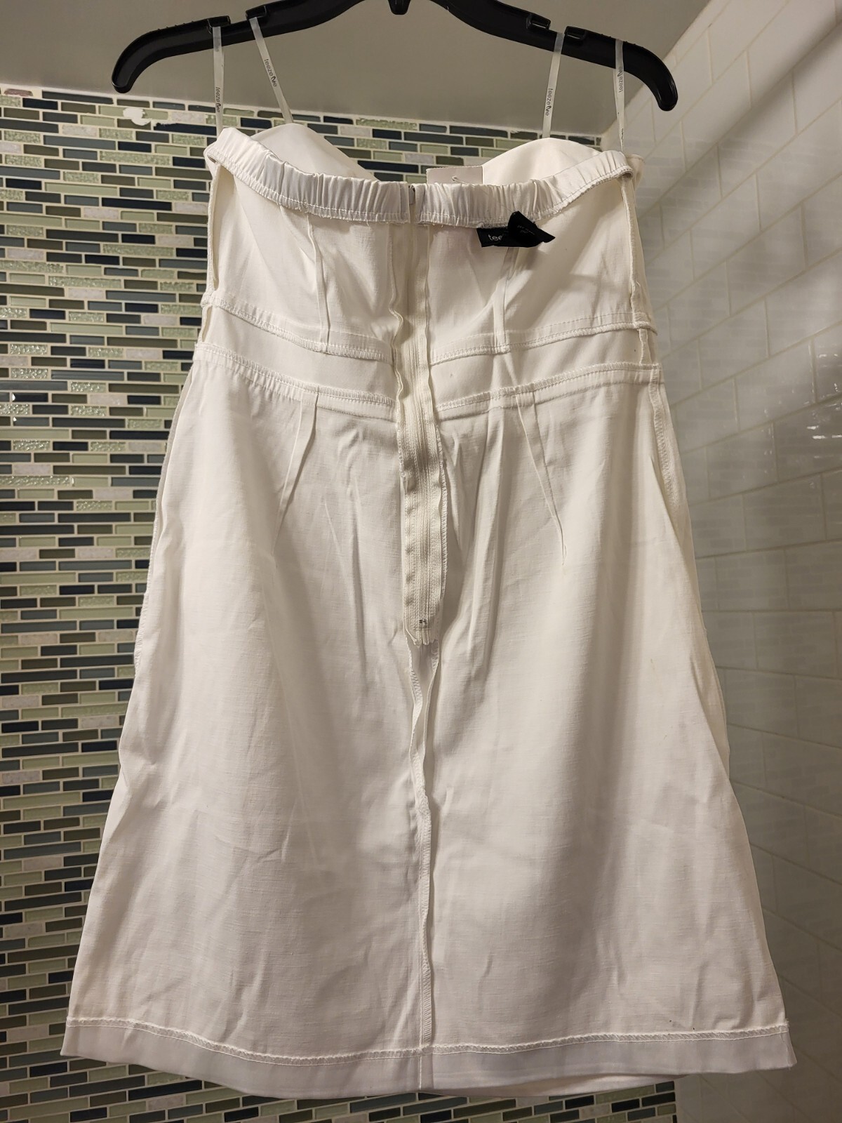 VTG 90s IVORY STRAPLESS PARTY DRESS Pockets Bow NEW WITH TAGS + FREE SHIPPING!
