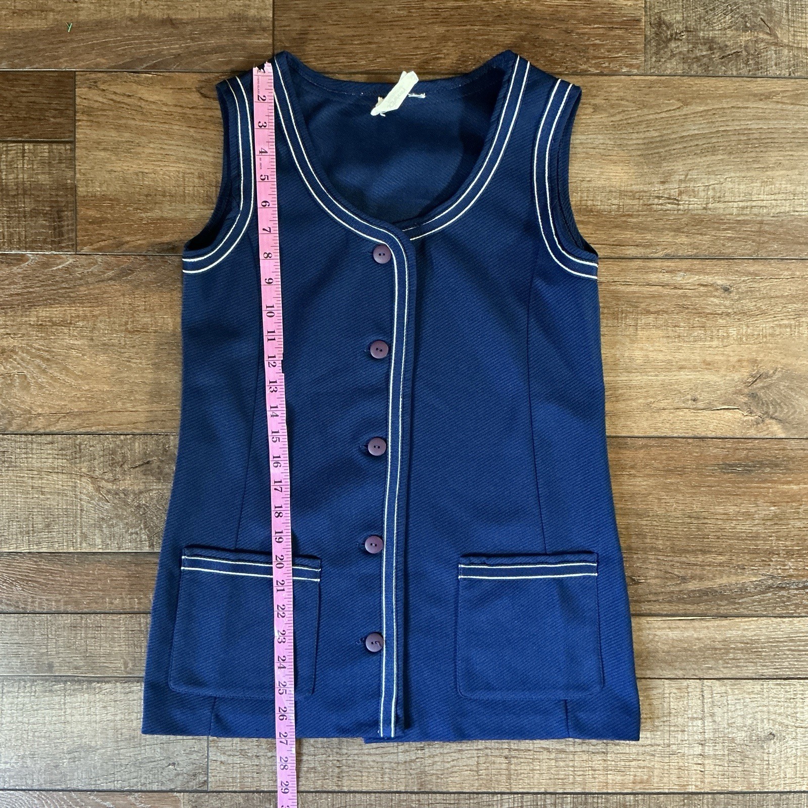 Vintage JCPenney Fashions 2-Pc Set Plaid Jacket & Navy Vest Dress Size 10 #63F4