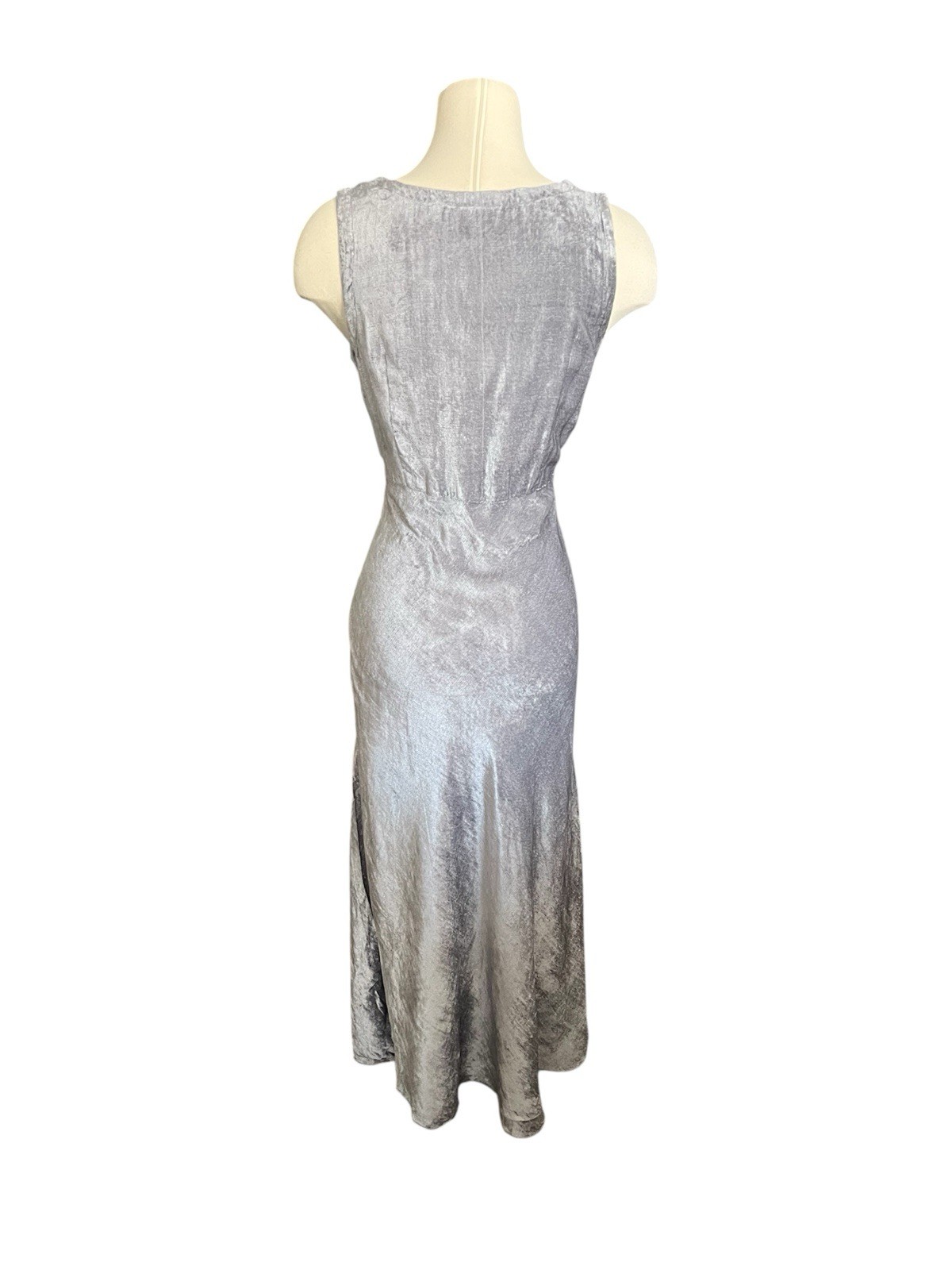 Nostalgia Vtg 90s Crushed Velvet Dress Gray Sz. M Whimsigoth Dark Fairy Party