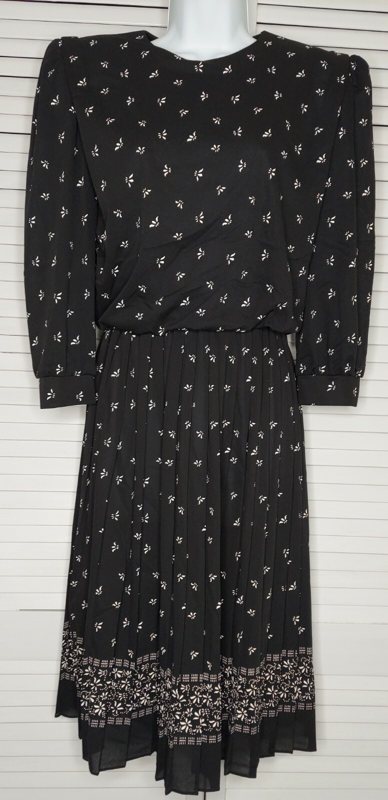 Vtg MERYL FASHIONS LTD Women’s Dress Modest Secretary 3/4 Sleeve Sz: 8 USA Made
