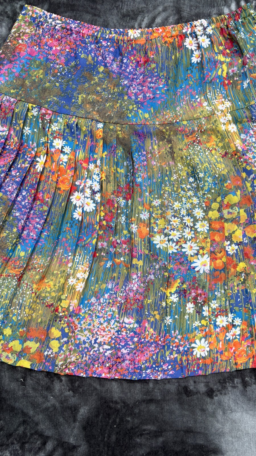 vtg 70s 80s Whimsical Hippie Boho Ditsy Floral Sheer Pleated Skirt VTG SZ 18