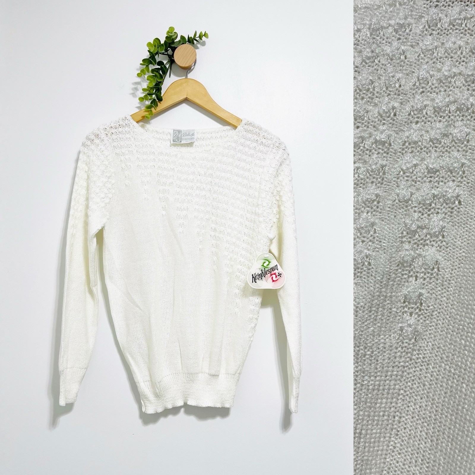 Vintage NWT Billie Jo Ivory Cottagecore Romantic Sweater Size XS/S