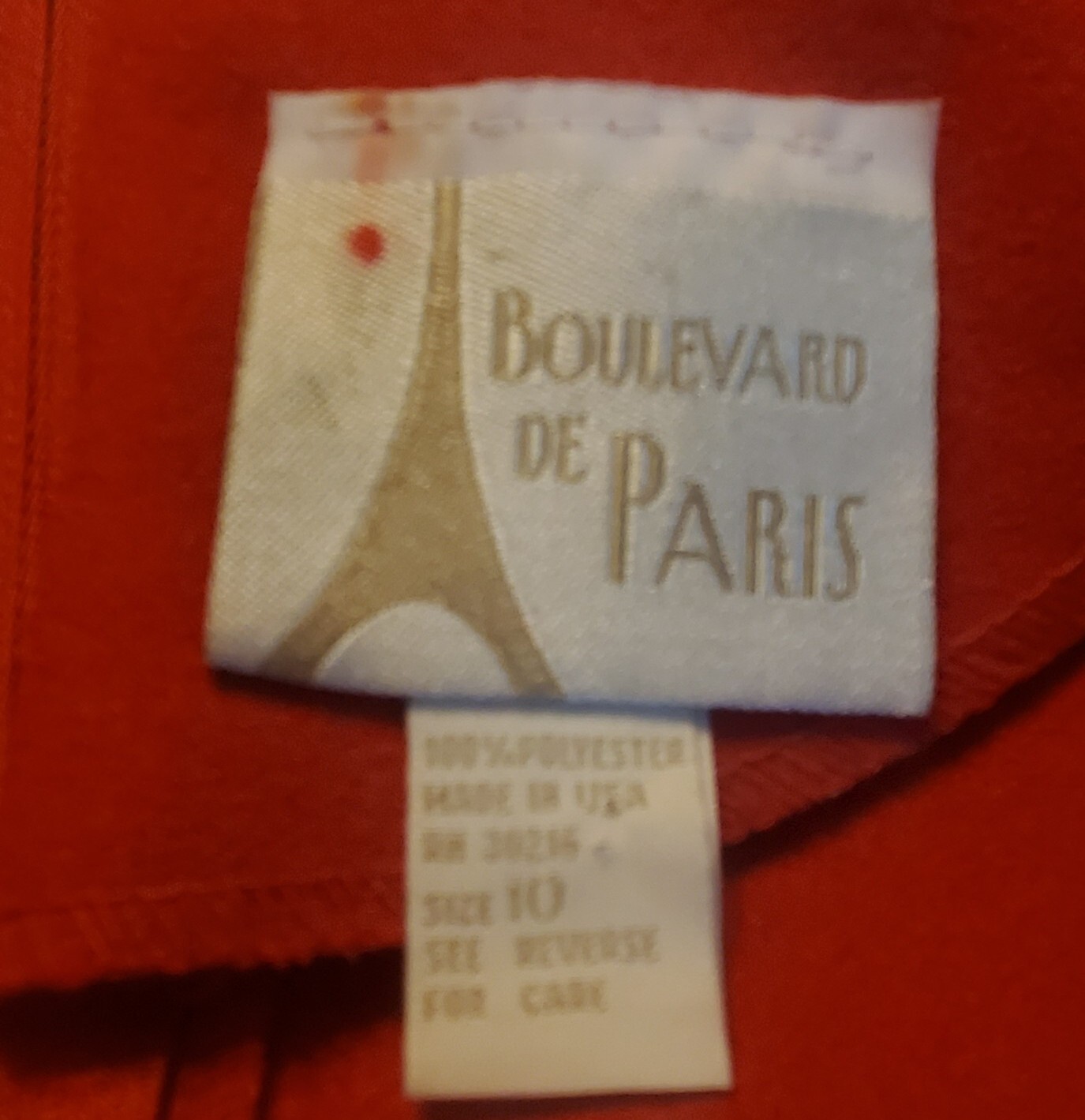 Vintage Boulevard De Paris Red Polyester Sleeveless Sheath Dress Women’s Size 10
