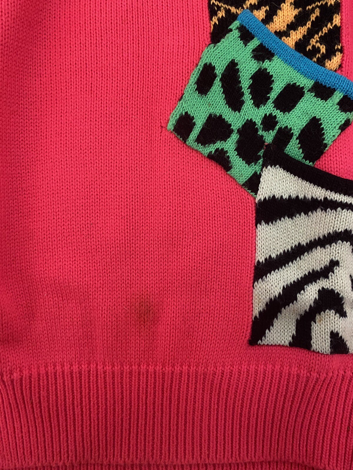 Vintage 80’s Obermeyer Neon Pink Sweater Retro Ski Sweater Medium