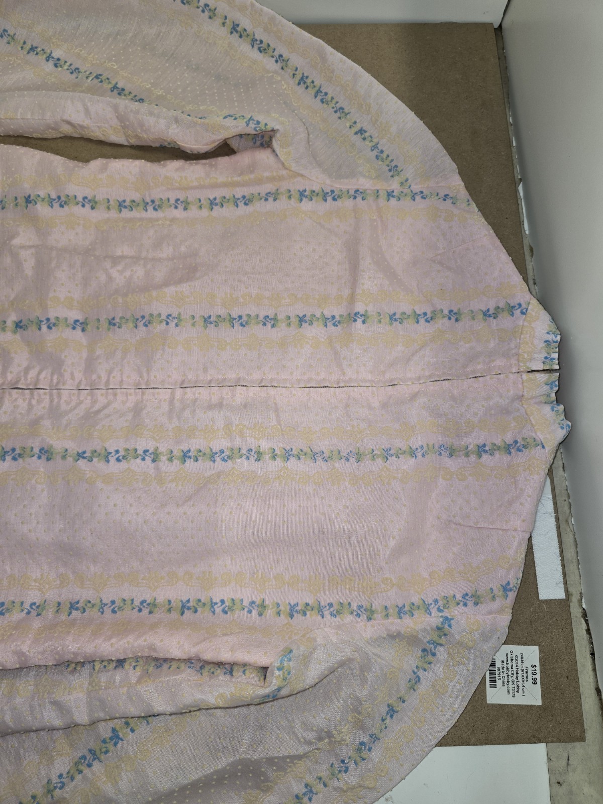 Vintage handmade Pink cotton blue accented Dress