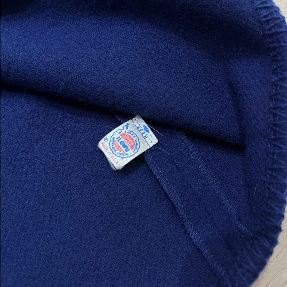 Vintage Ralph Lauren Country Fringe Wrap Wool Skirt Blue Mini Union Made Size 12