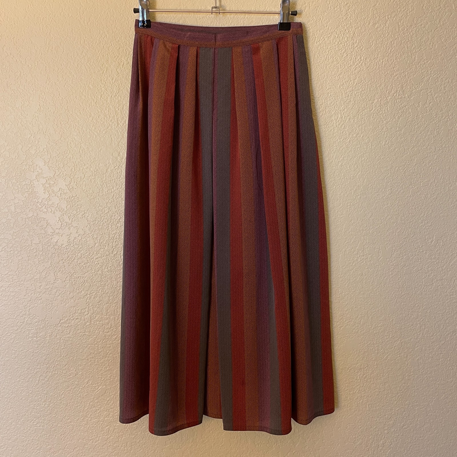 Vintage 70s Retro Secretary Blouse Regina Porter Striped 2 Piece Skirt Set XS/S