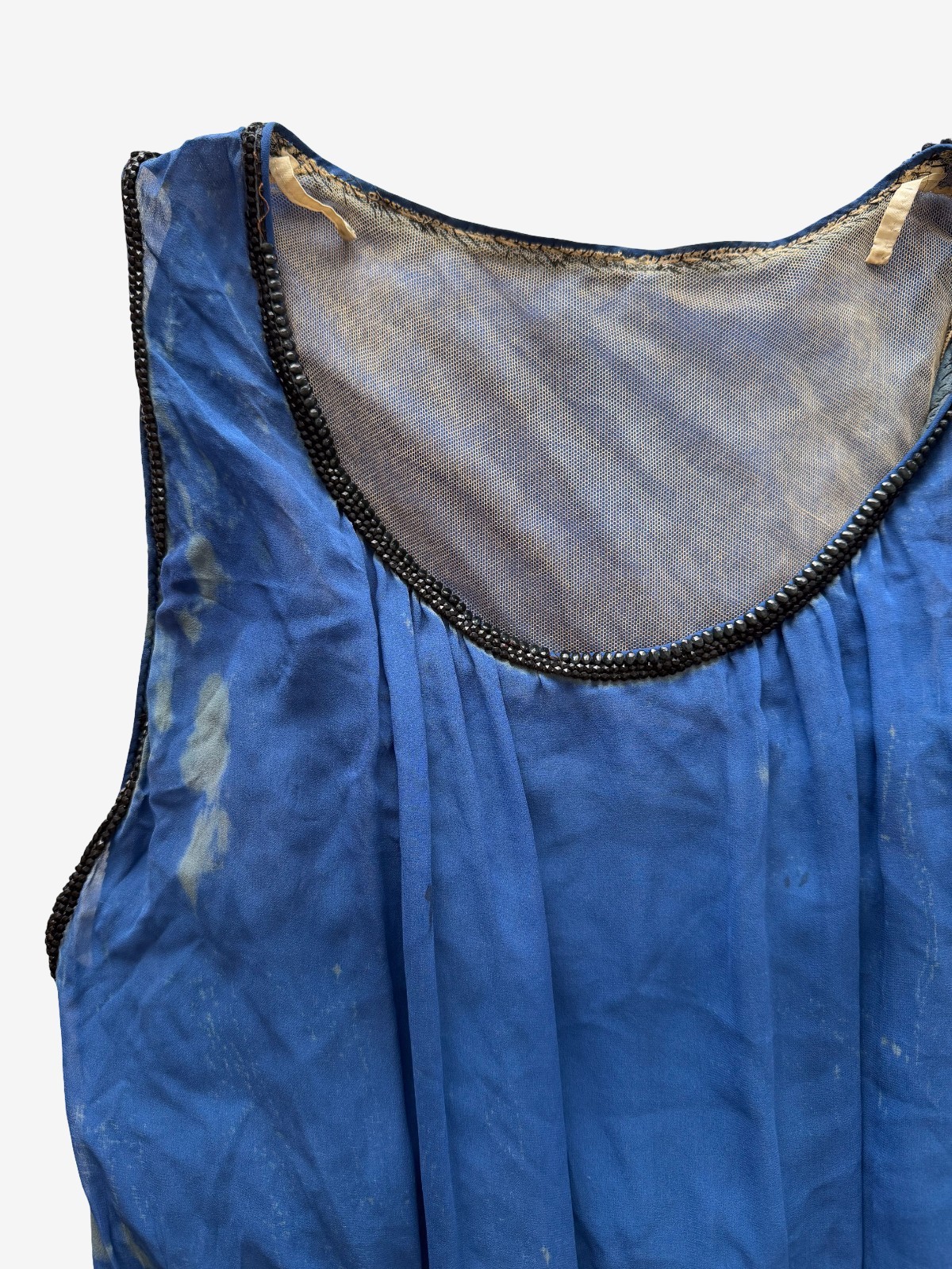Antique 1920s Flapper Dress Silk Chiffon Beaded Fringe Art Deco