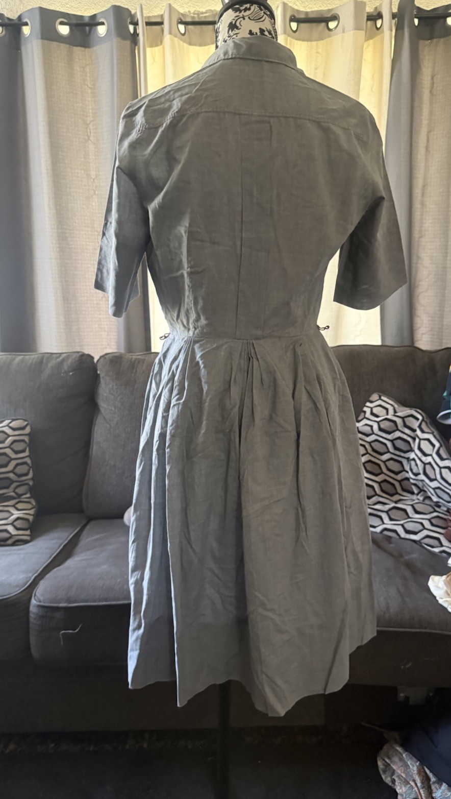 vintage Kenny Classics Shirt Dress Fit Flare Button Up Womens sz 12