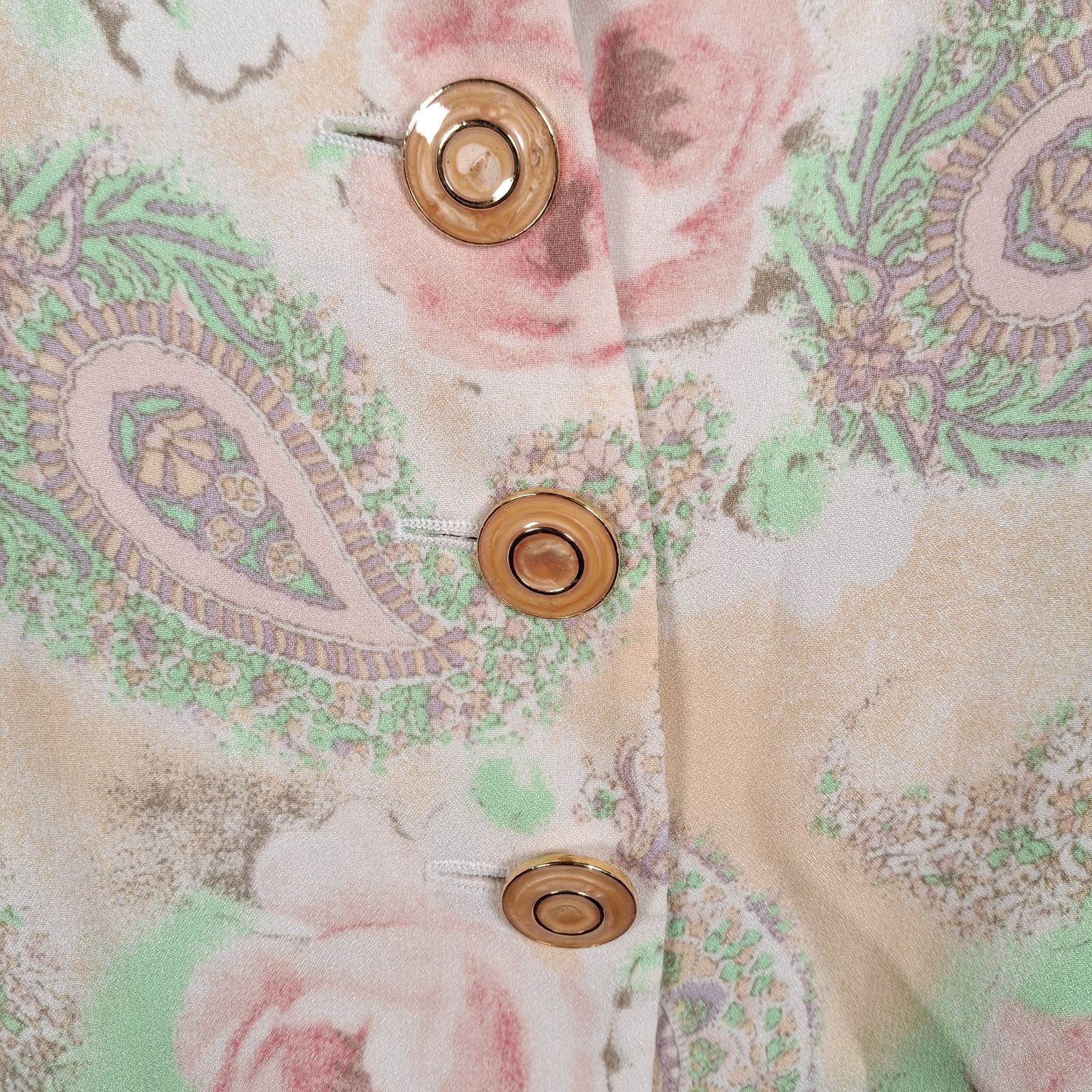 Vintage Ungaro Solo Donna Paris Floral Paisley Blazer Jacket Italy Size 8 / 42