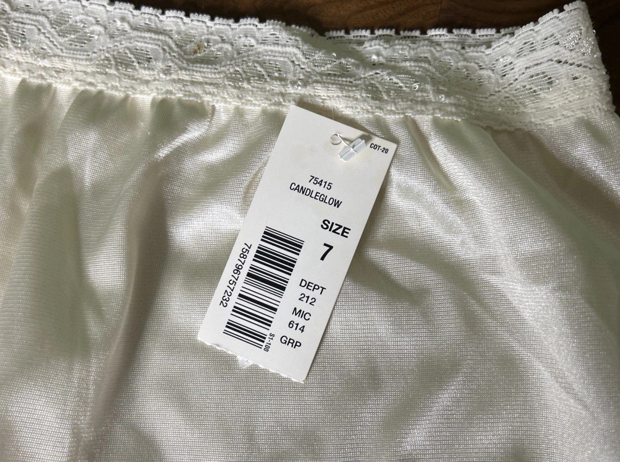 Vtg Panties Cotillion Sz 7 Nylon High Waist Mushroom Gusset Silky Candleglow NWT