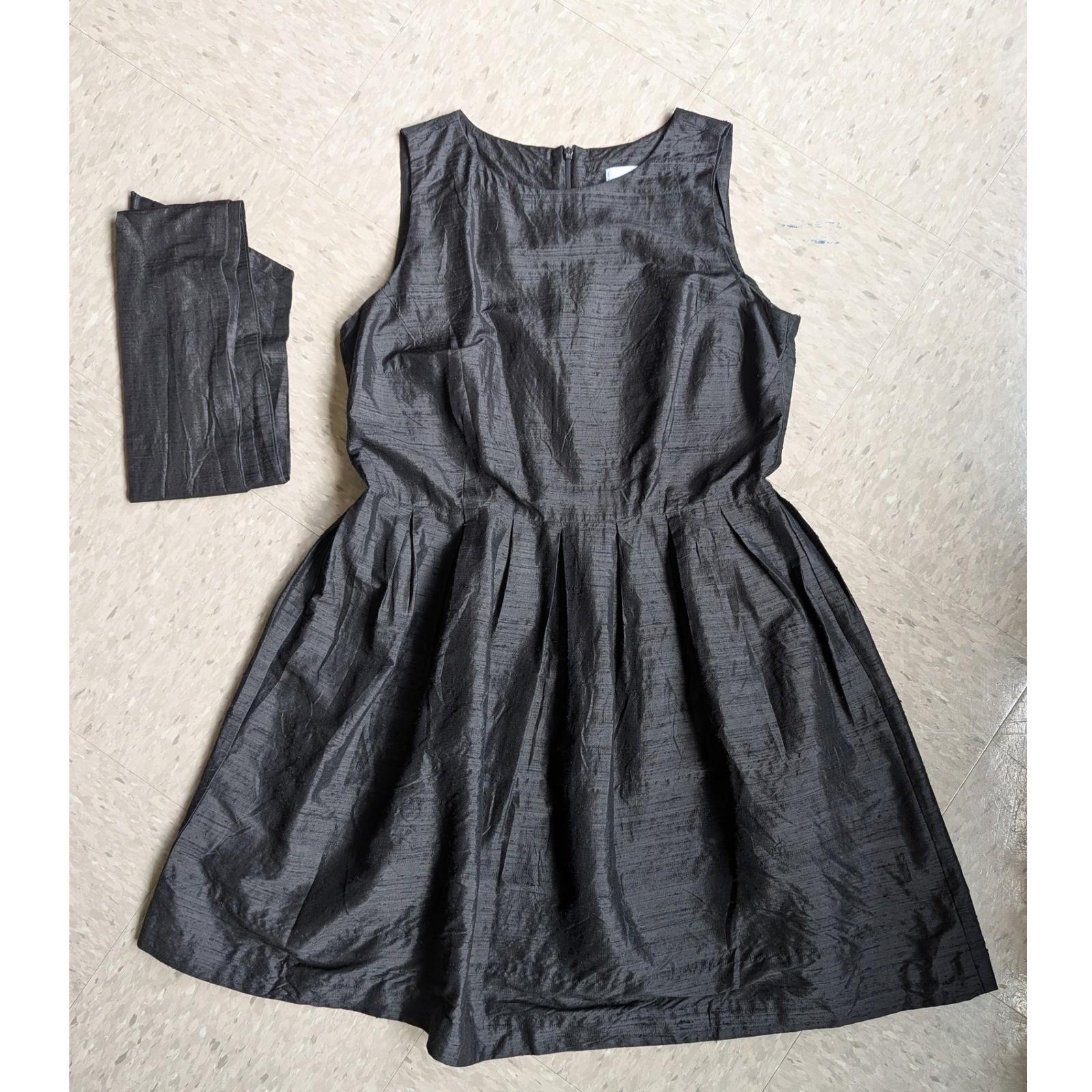 Vintage 90s Celebration Fantastic Little Black Silk Cocktail Dress Made in USA L