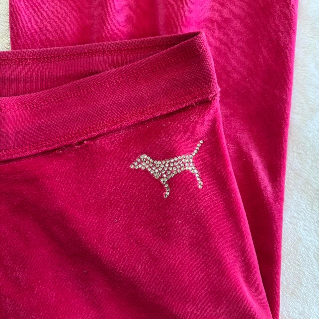 Y2K vintage Victoria’s Secret PINK flared sweatpants rhinestone puppy mcbling