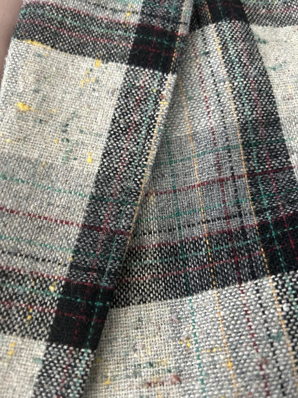 Haberdashery by Personal Tweed Plaid Blazer Vintage Jacket Silk Wool? Size 12