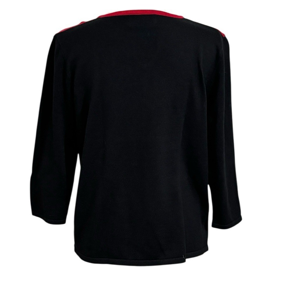 ALFRED DUNNER – Size MP – Retro Vintage Look sweater – Red, Black Silver – B2