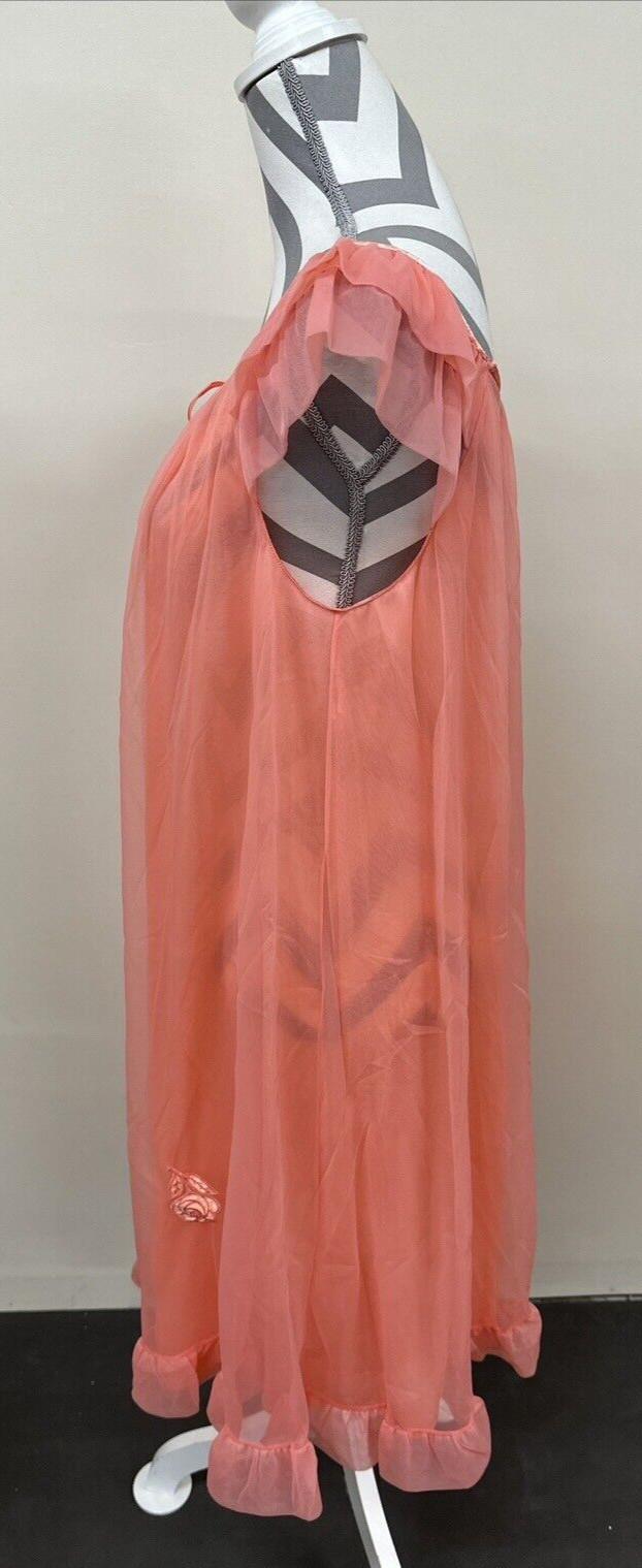 GOSSARD ARTEMIS 3 Piece Vtg Peignoir Robe Nightgown Set Chiffon Nylon Medium FS