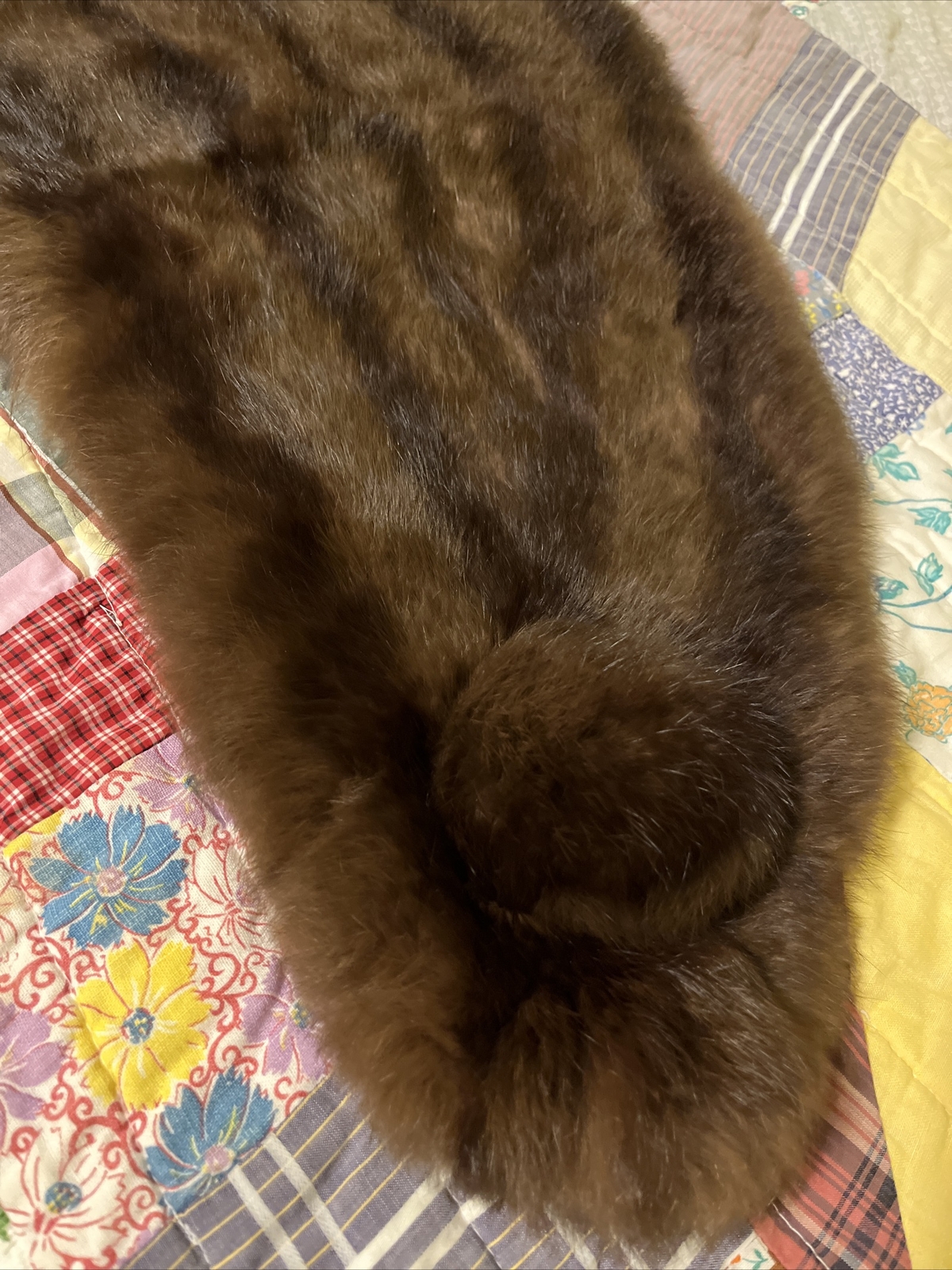 VTG Genuine Brown/Black Russian SABLE Mink Fur Stole Wrap Cape GLAMOROUS 1950’S?