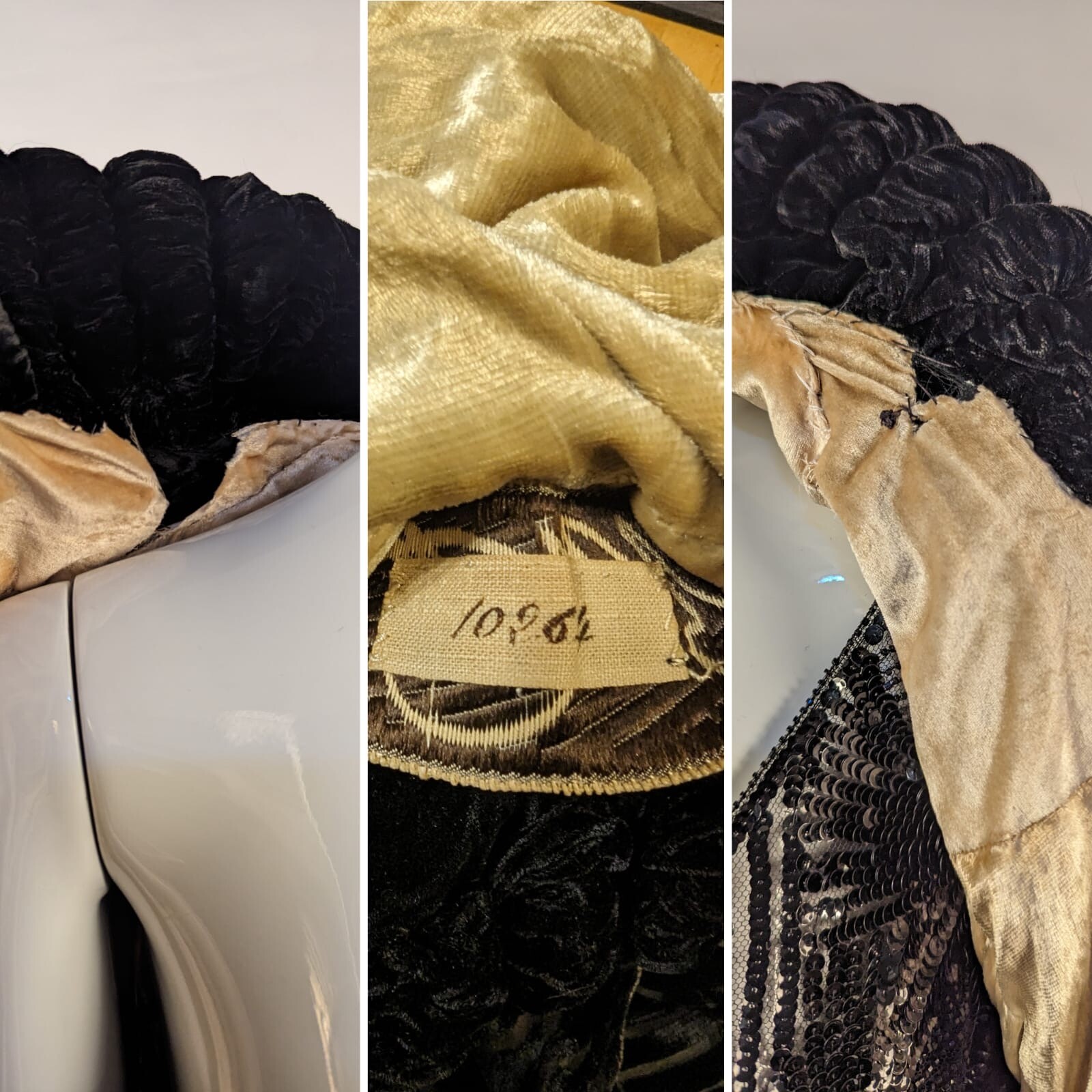 ART DECO 1920’S HAUTE COUTURE WORTH GEOMETRIC SILK VELVET CAPE W RUCHED COLLAR