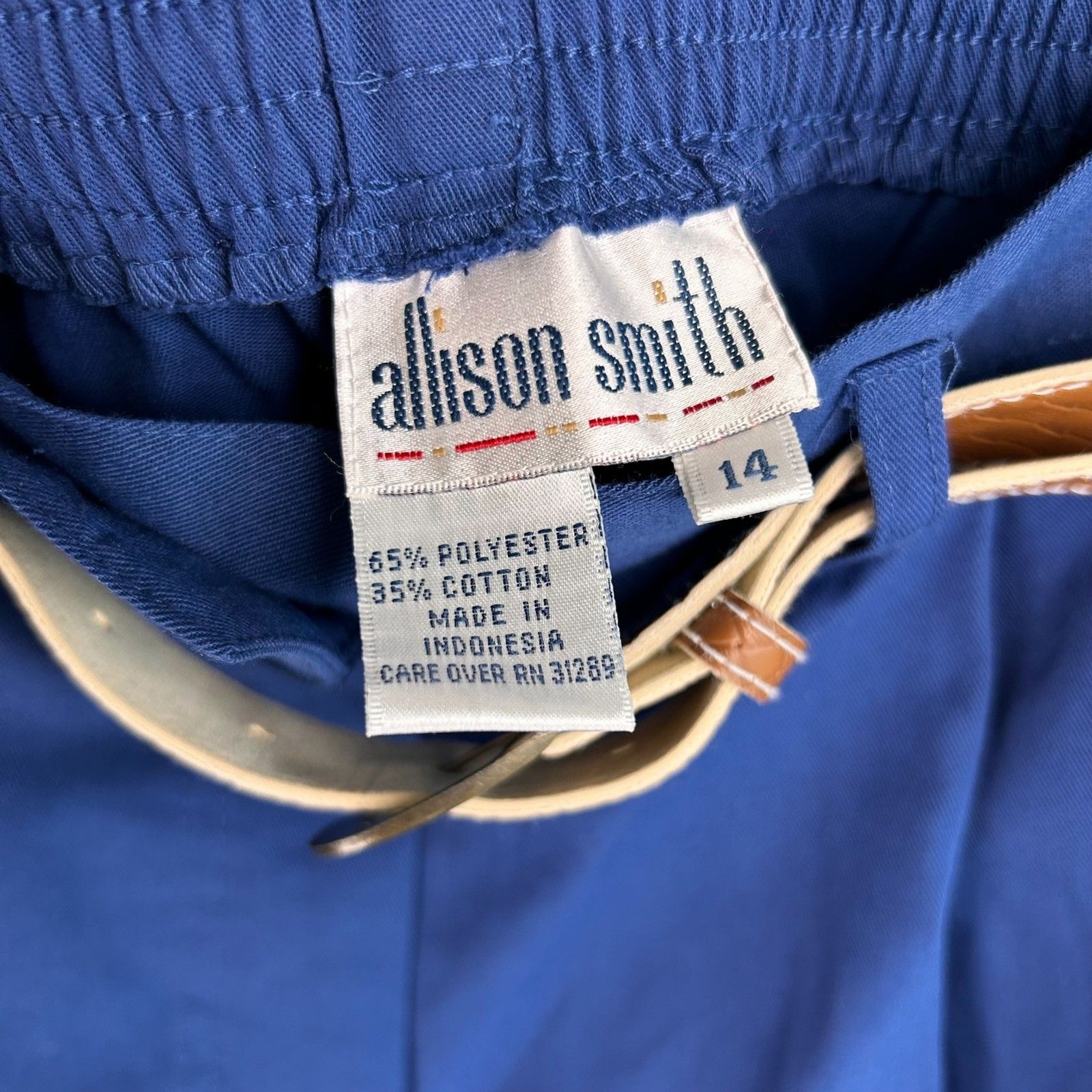 Vintage Allison Smith Pleated High Waist Shorts w/Belt NWT
