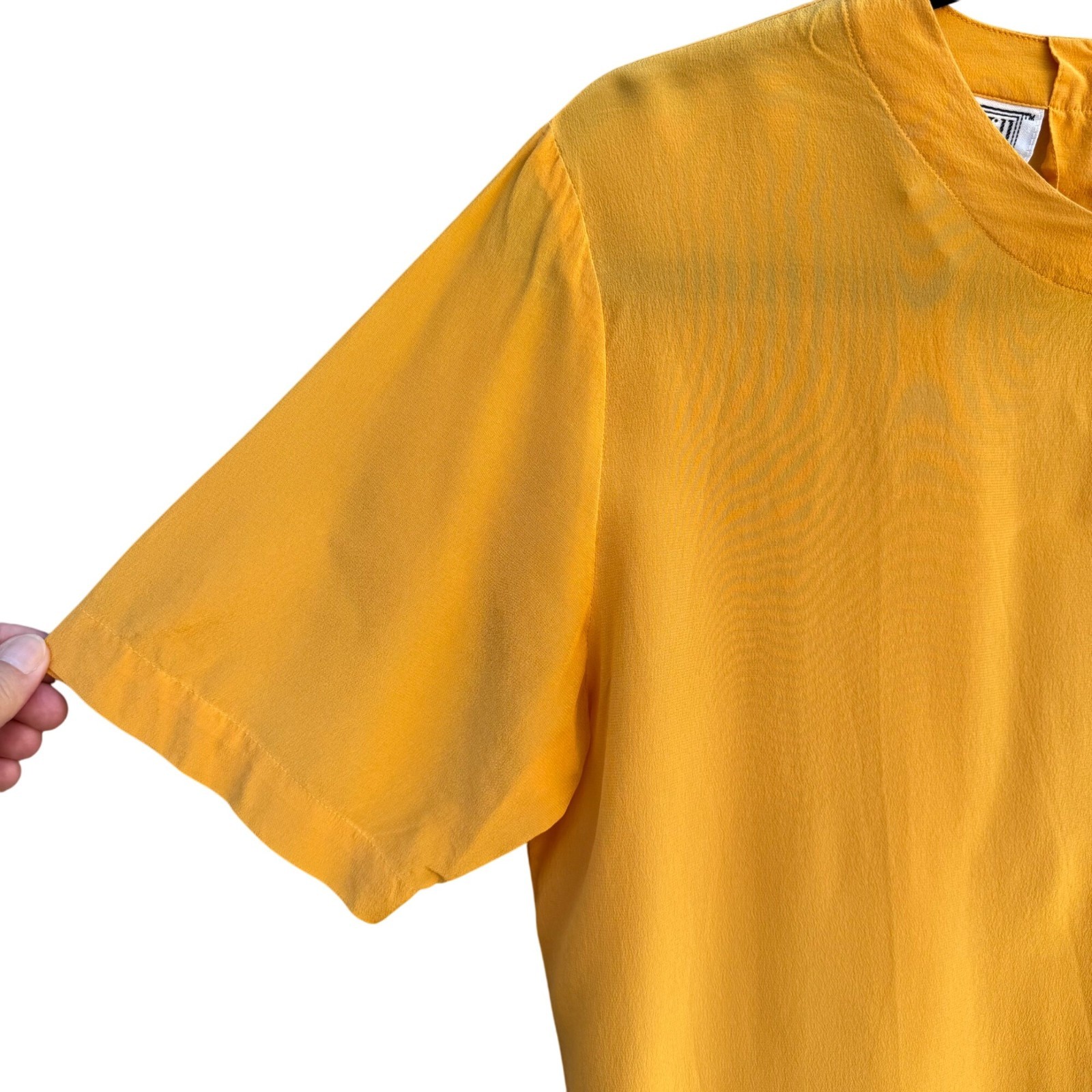 Christie & Jill Vintage 90s 100% Silk Natural Fiber Sustainable Blouse Yellow S