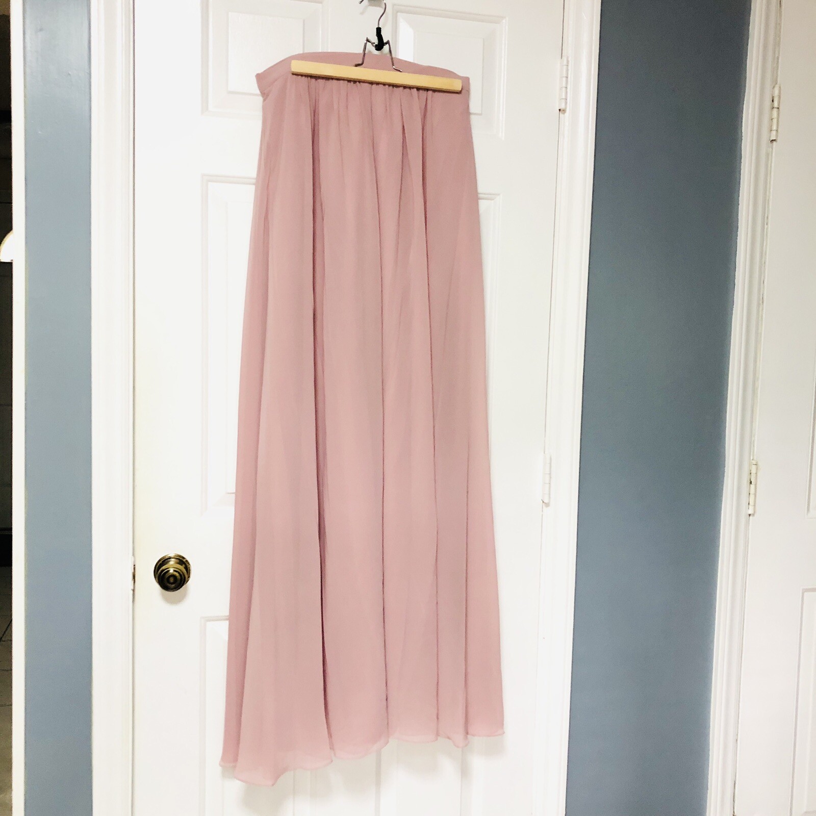 Jasmine high end vintage misty pink maxi skirt