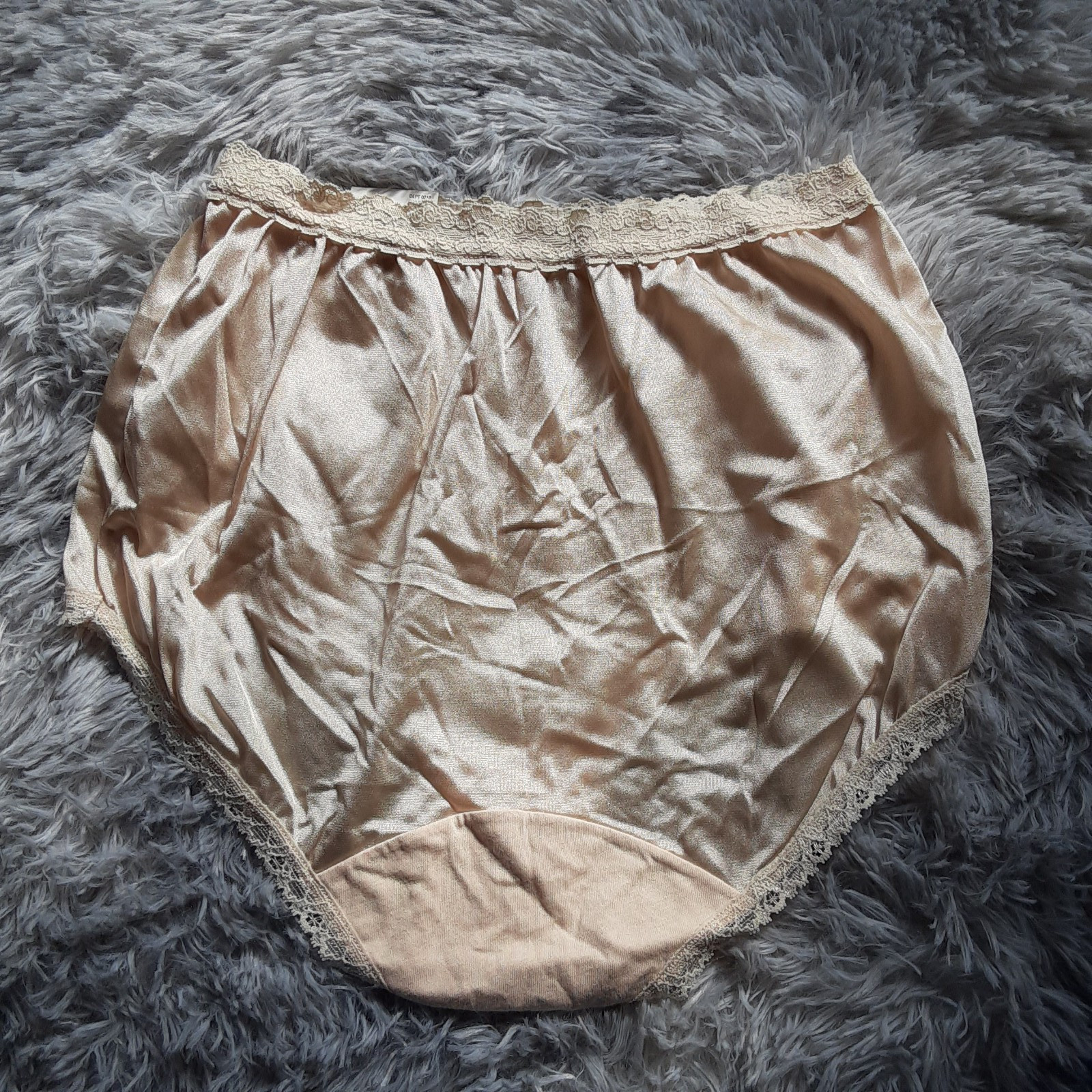 Shiny Nylon Cotillion Granny Panties Size 6 Beige NWT Cotton Gusset