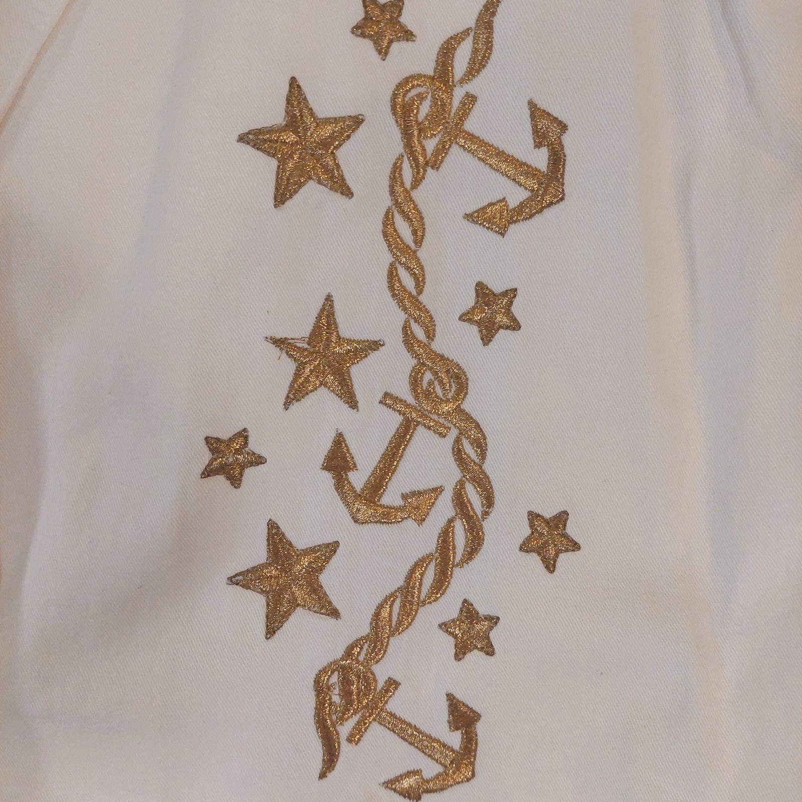 Renata B Nautical Blazer Pant Set Womens 12T White Gold Anchor Star Vintage 80s