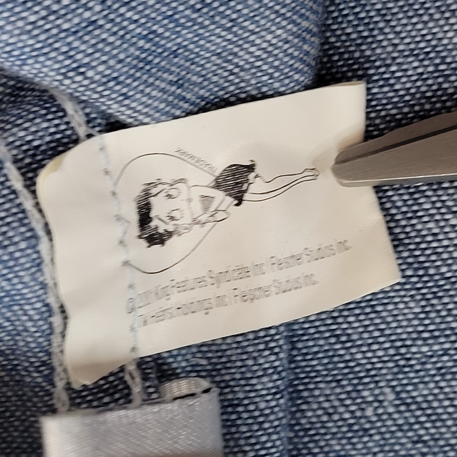 Vintage 90s Infinity Fashions Women Shirt Medium Denim Betty Boop Embroidered M